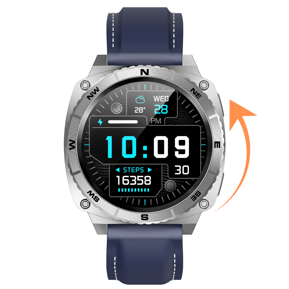 G-Tab GTR6 - 360° Bezel Rotating Smartwatch with ChatGPT Enabled - 