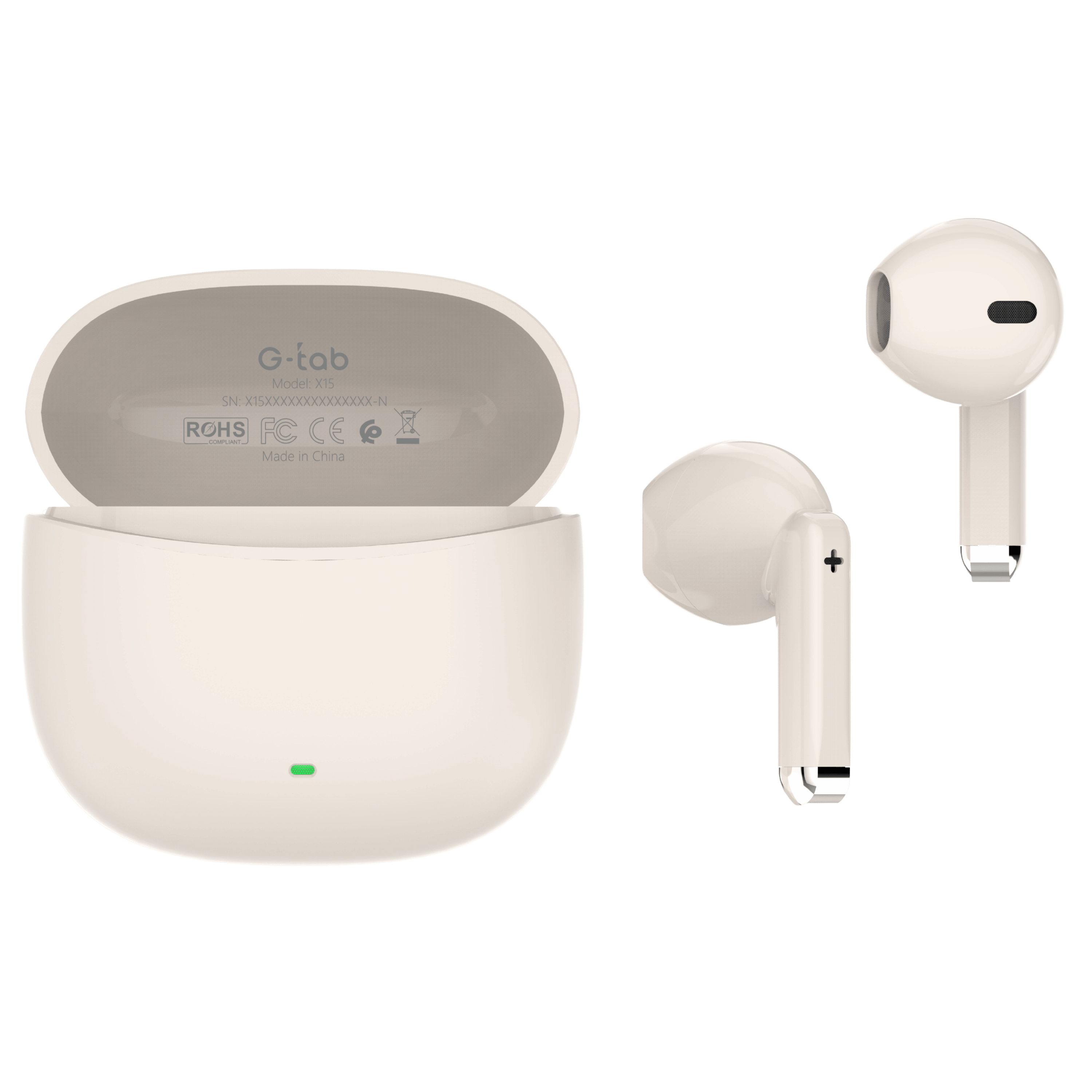 G-Tab X15 True Wireless Earbuds | Bluetooth 5.4, Deep Bass Sound & Clear Call Mic - 